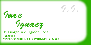 imre ignacz business card
