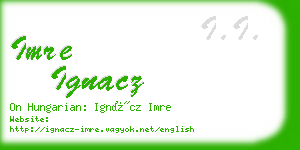 imre ignacz business card